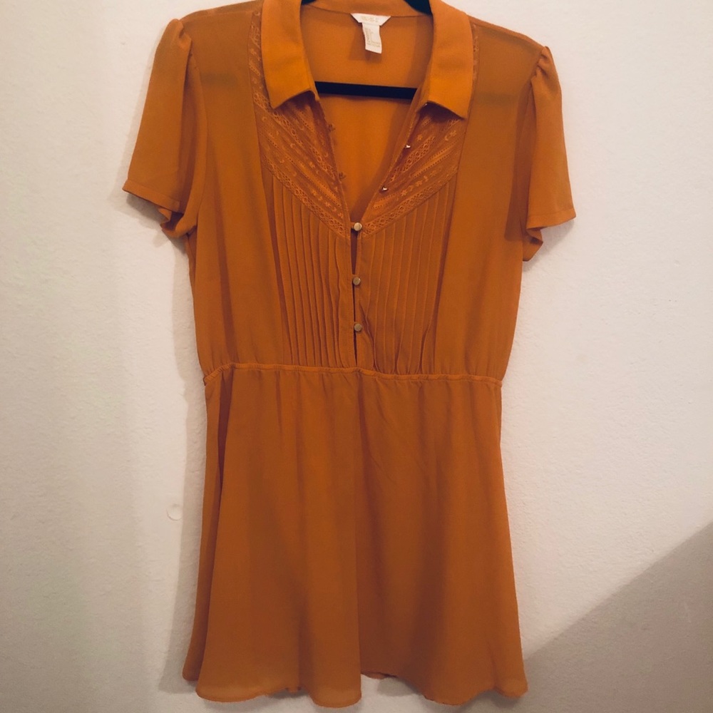 Mustard dress with slip